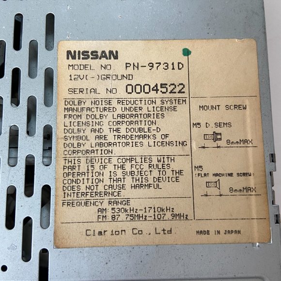 nissan Car Audio, Video & GPS Nissan Clarion Car Cassette Radio Model No Pn 973d Poshmark